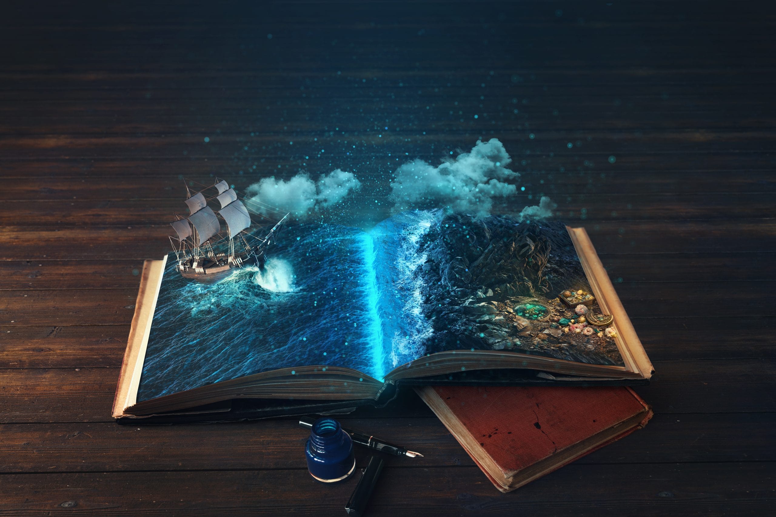 open book with fairytale scene scaled 1